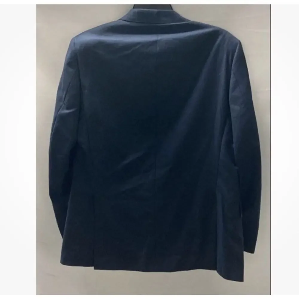 Baroni Mens Blue Long Sleeve Notch Lapel Single-Breasted Blazer Size 36S